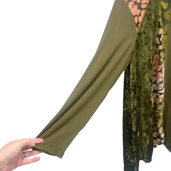 LOGO by Lori Goldstein Boho Art to Wear Velvet Top Vintage Inspired Women’s L - Picture 5 of 12